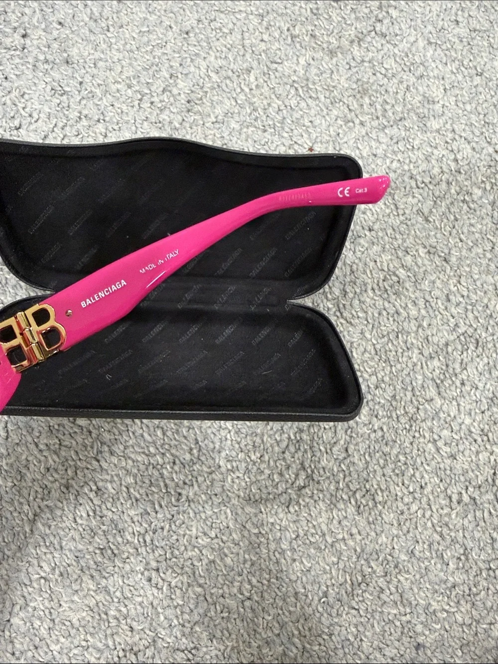Balenciaga Hot Pink Slim Cat-Eye Sunglasses D Frame Dynasty